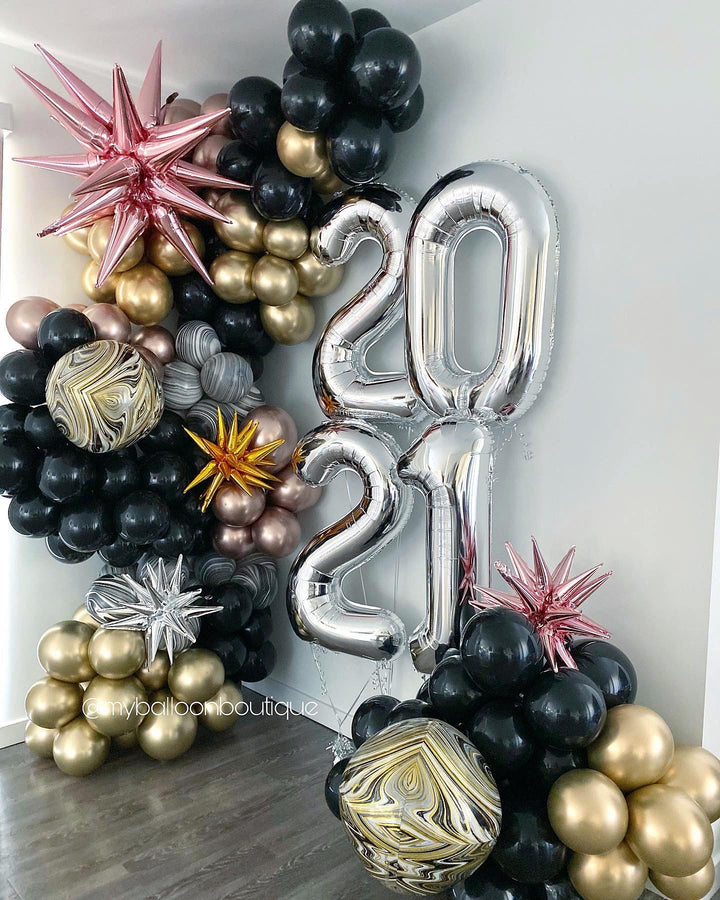 Glam New Year Balloon Garland Backdrop