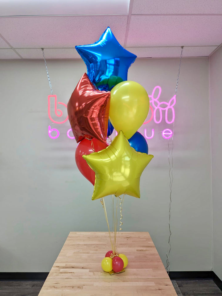 Centerpiece of 6 with Mylar & Latex Balloons